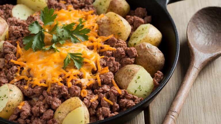 Savory Ground Beef and Potato Skillet